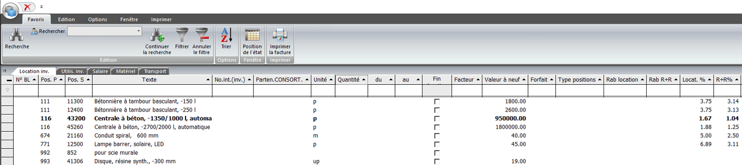 Screenshot Saisie des rapports