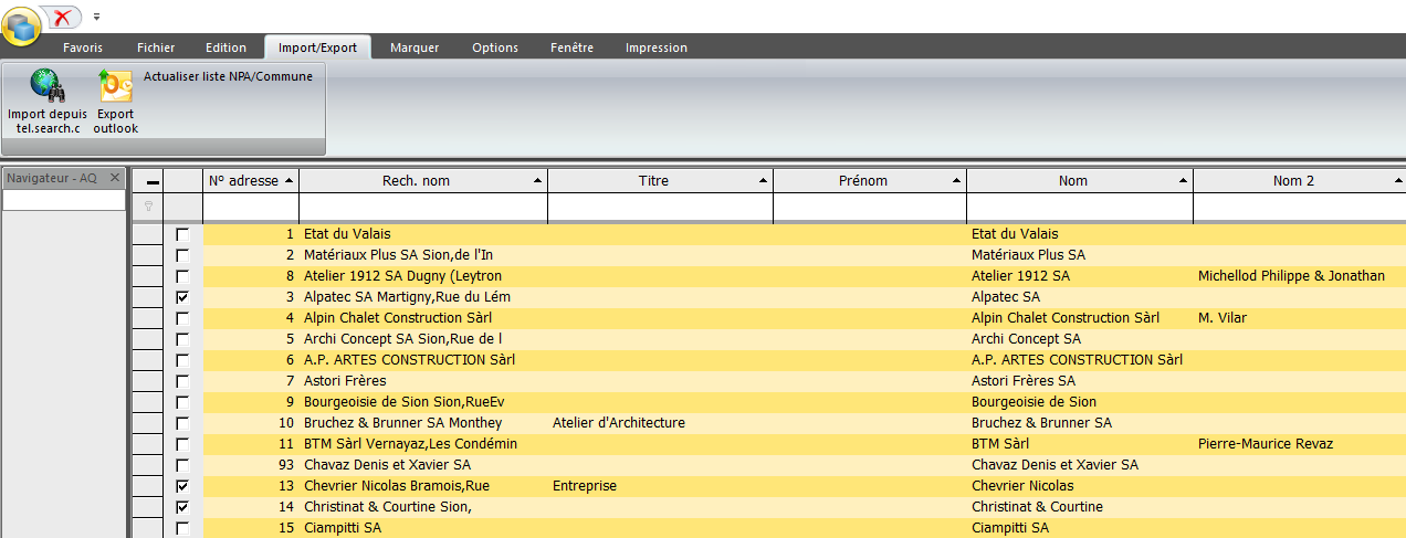Screenshot raccordement Outlook