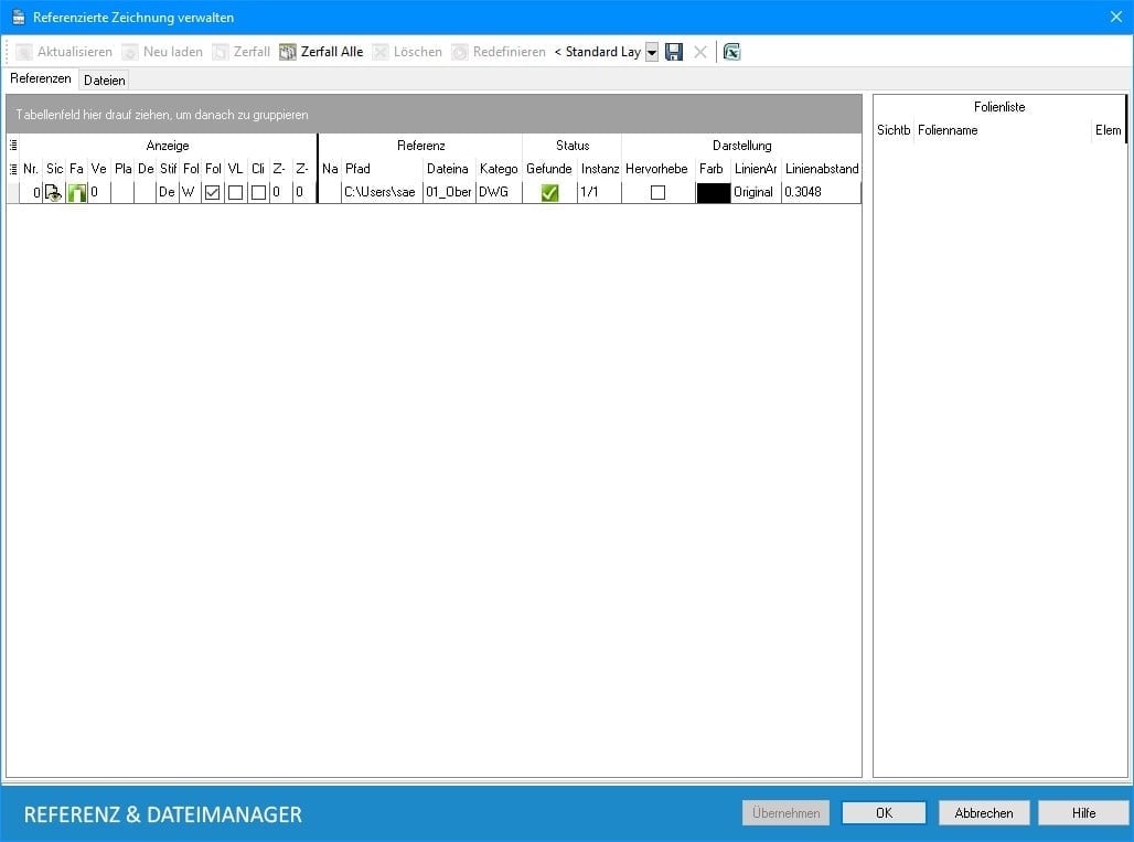 Screenshot Software Ausmass Referenz und Dateimanager