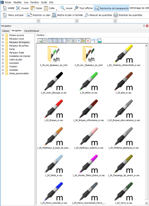 Screenshot Software Ausmass Stifte