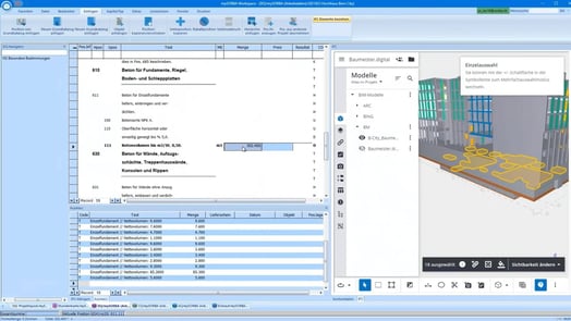 BIM in mySORBA Leistungsverzeichnis aus 3D-Modell erstellen