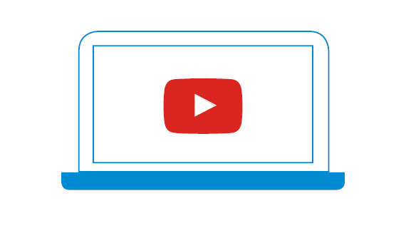 Grafik Laptop mit Youtube-Symbol