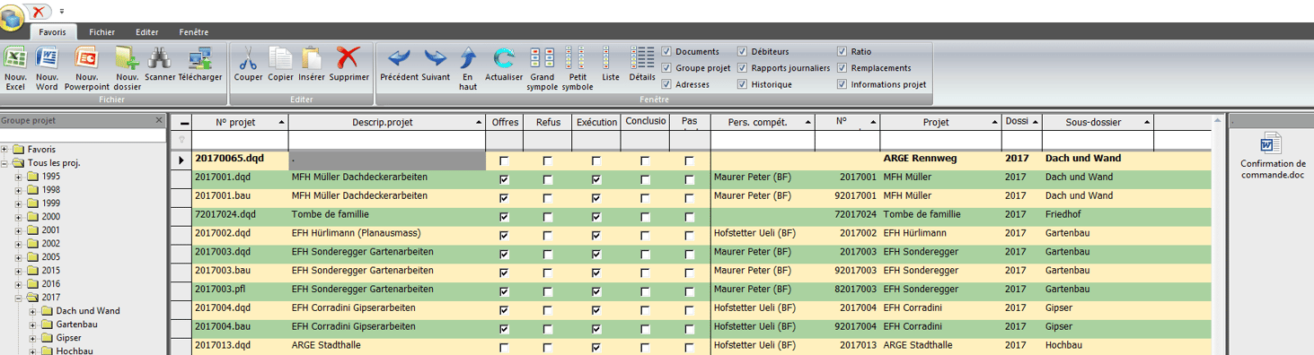 Screenshot classement automatique documents logiciel