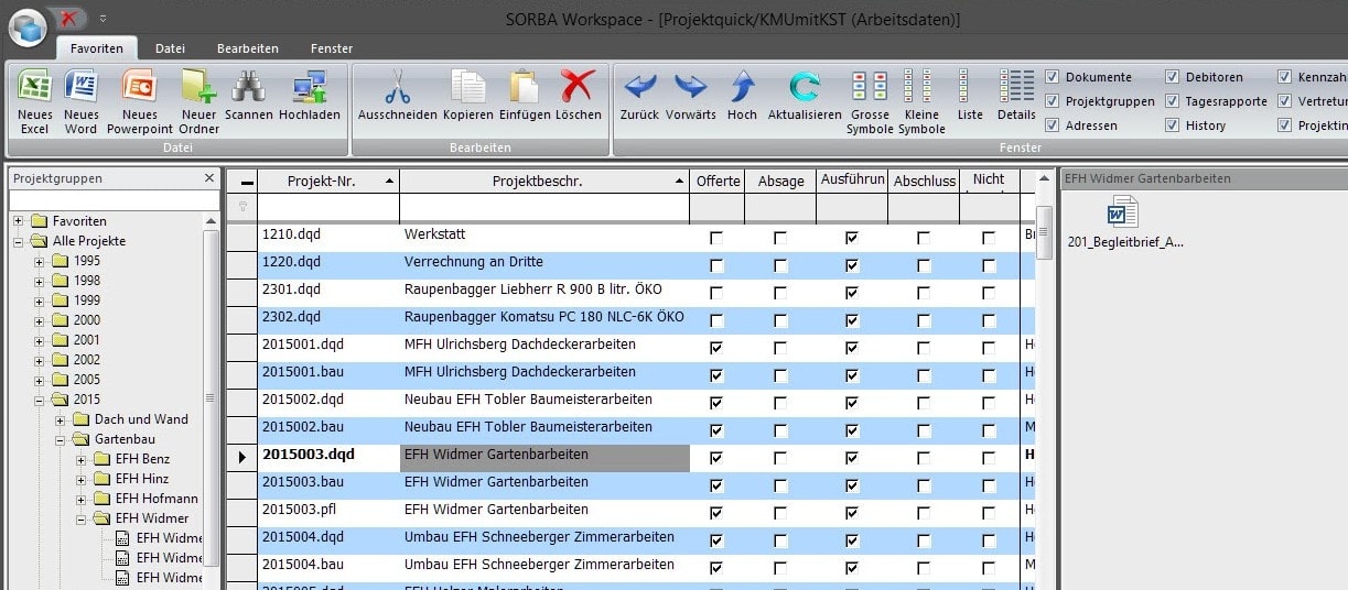 Screenshot Software Dokumentenablage