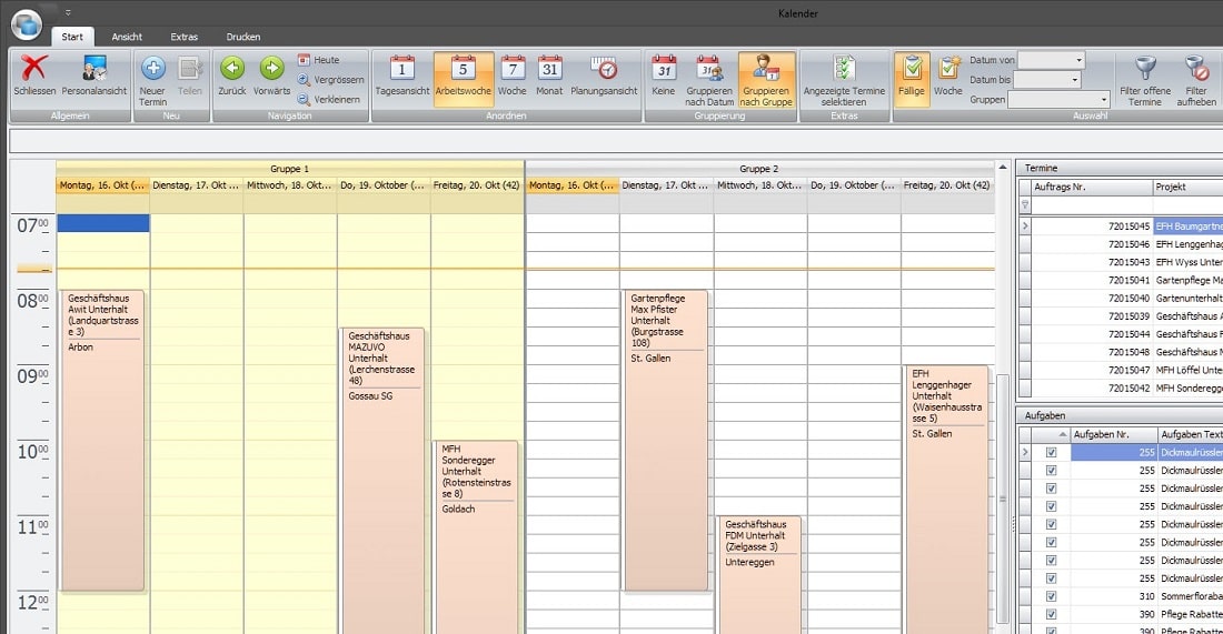 Screenshot Mitarbeiterplanung