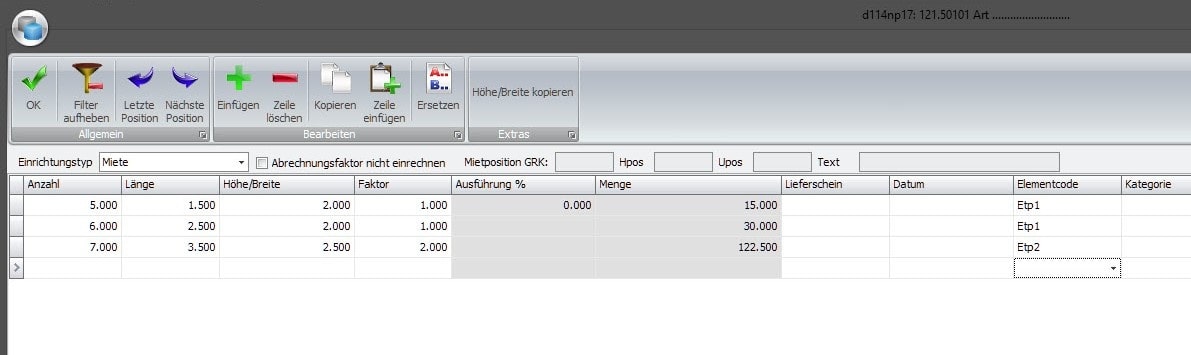 Screenshot Software Mietabrechnung