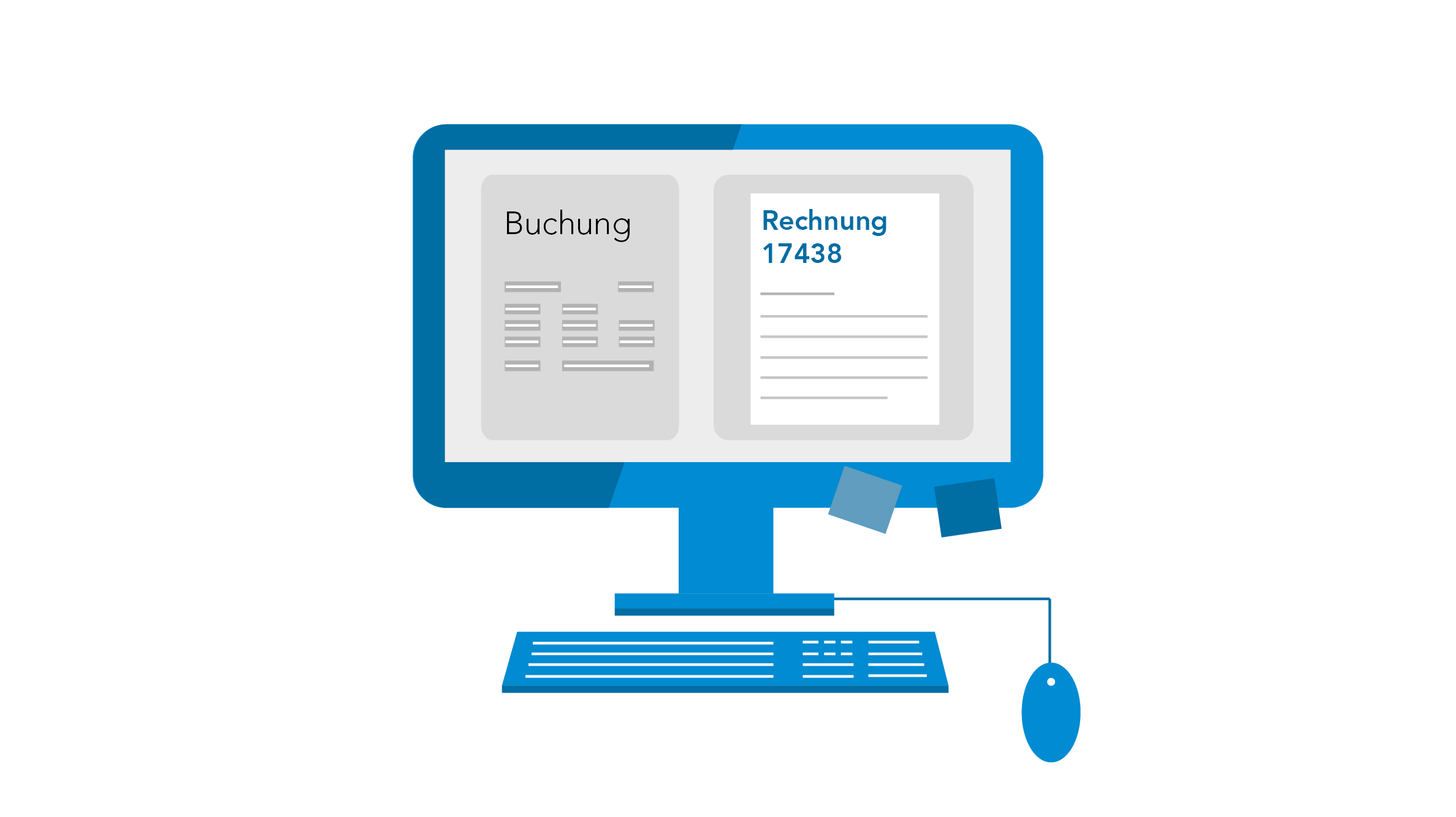 Icon Computer mit Buchung und Rechnung - Kreditorenbuchhaltung