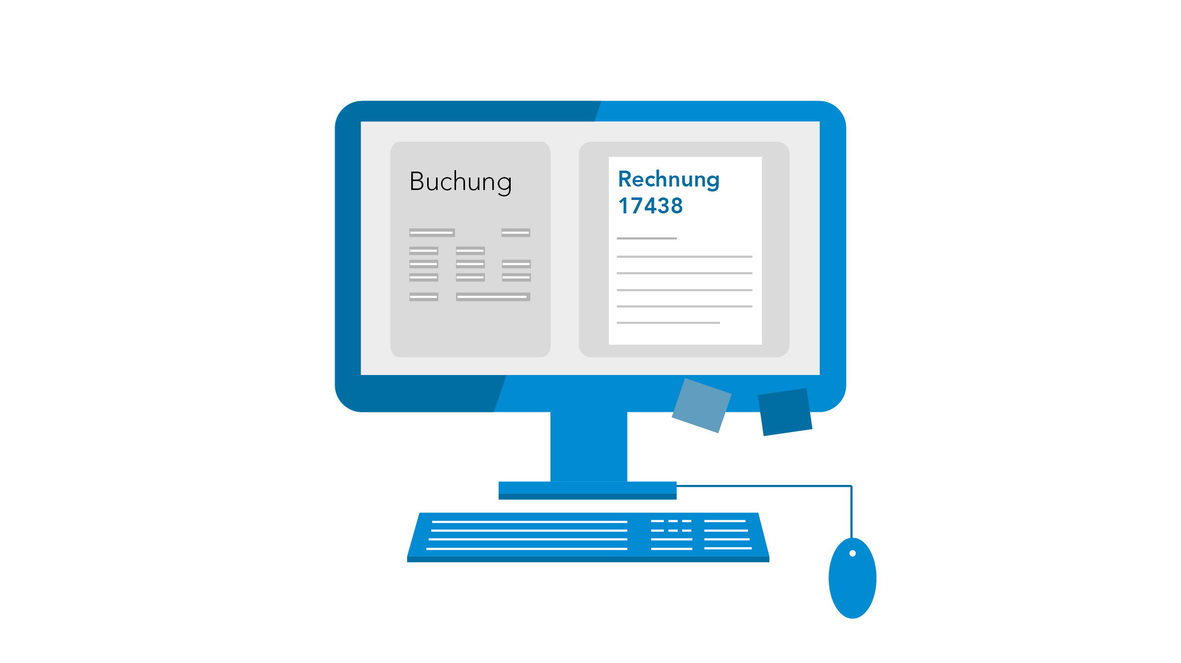 Computer mit Rechnung