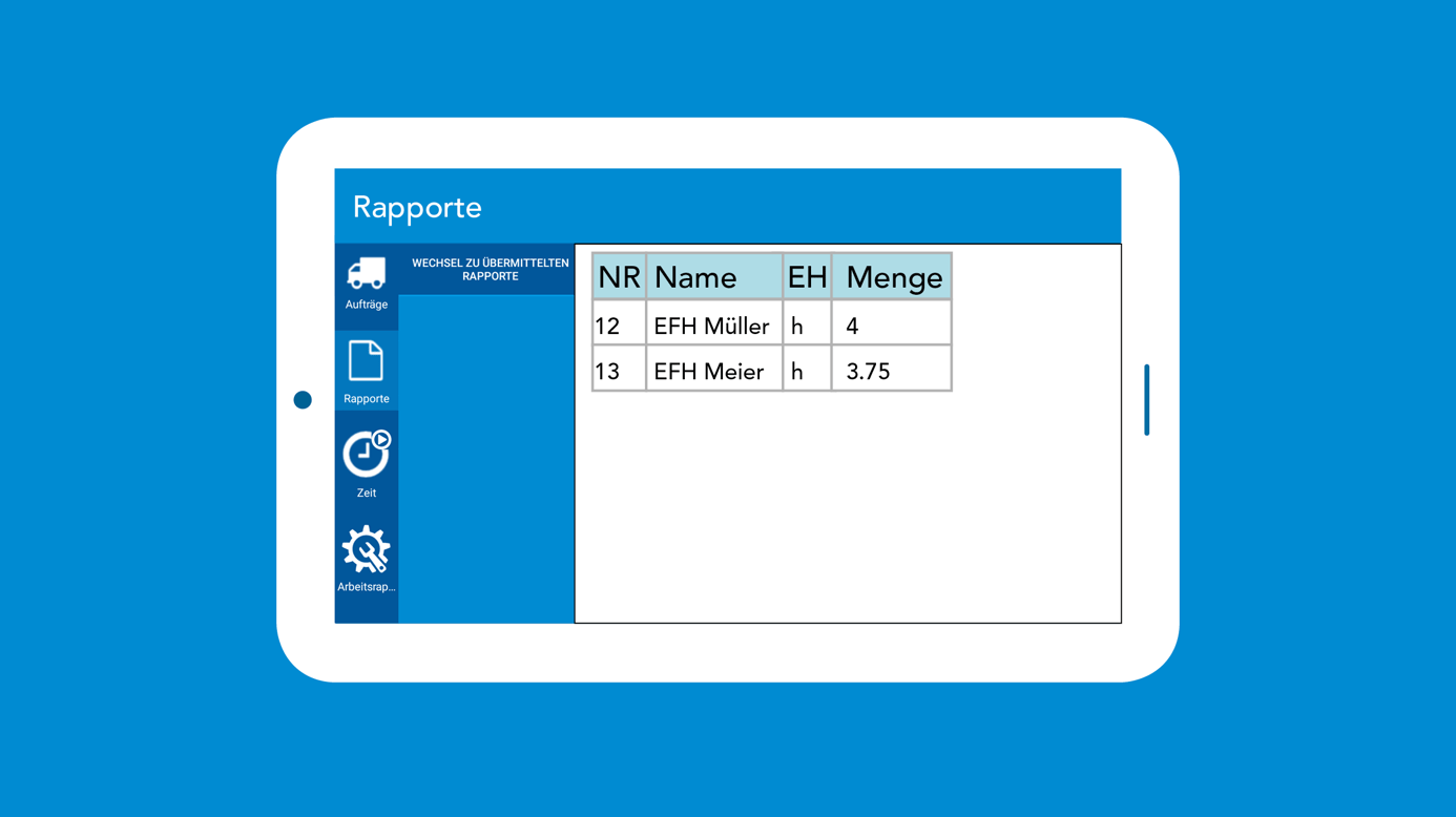 Screnshot Dispositions App Repportierung