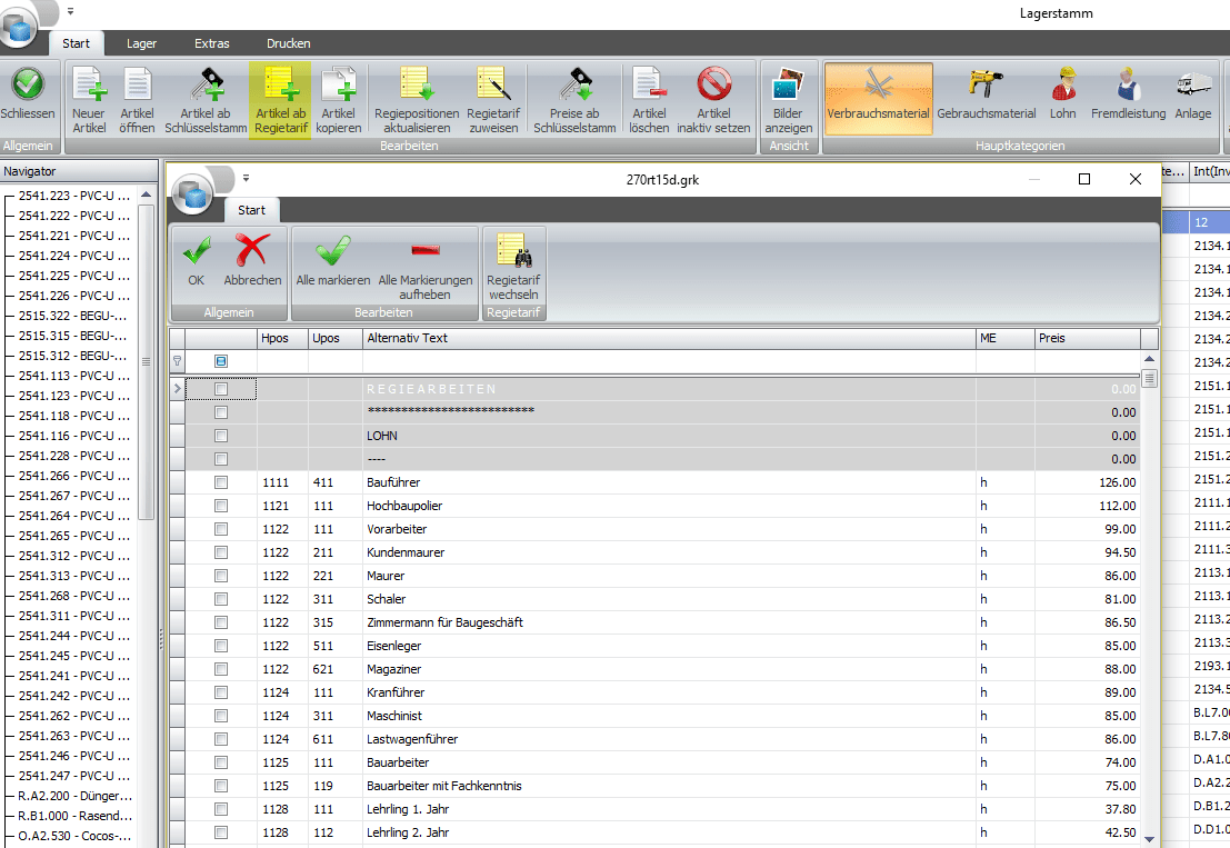 Screenshot Données de base