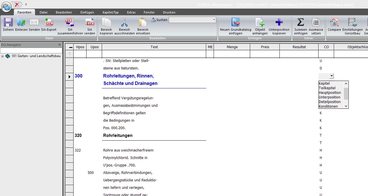 Screenshot Software Leistungsbeschreibung