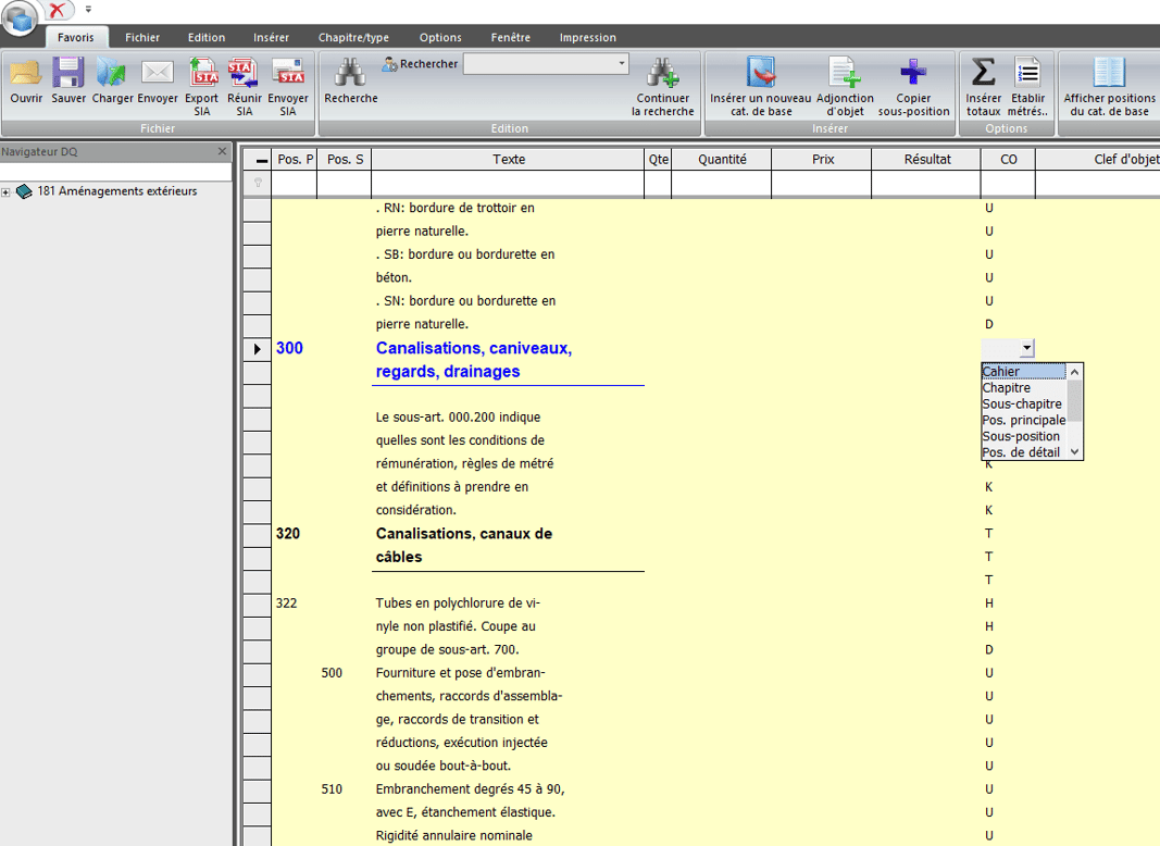 Screenshot description simple de prestations