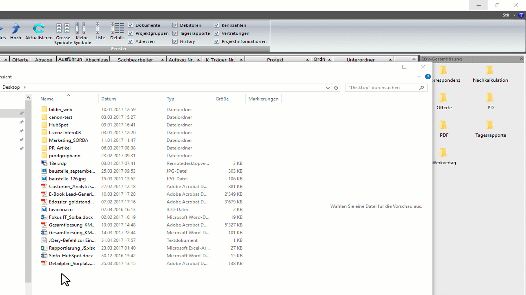 Screenshot Ablage Projektinformationen