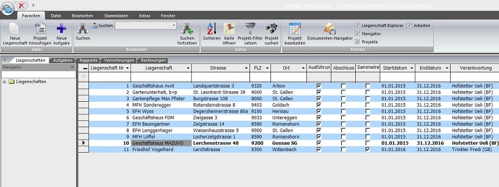 Screenshot Gestion des biens