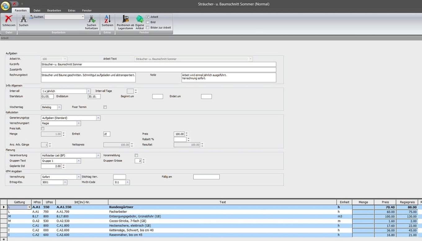 Screenshot modèles de facturation