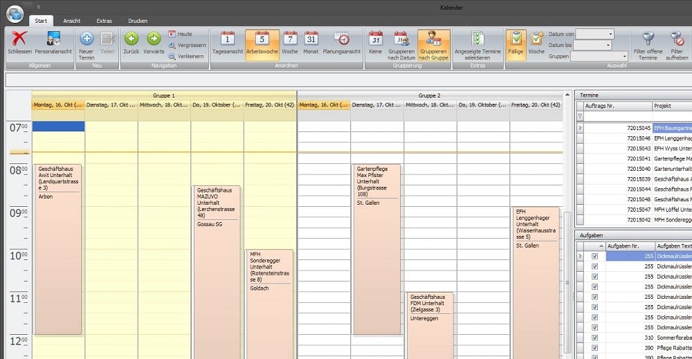 Screenshot Mitarbeiterplanung