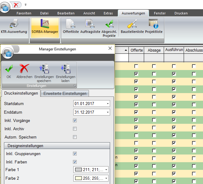 Screenshot SORBA-Manager