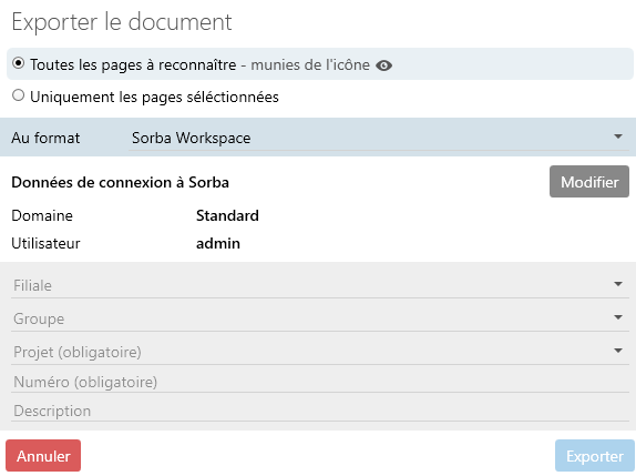 Screenshot Exporter le document