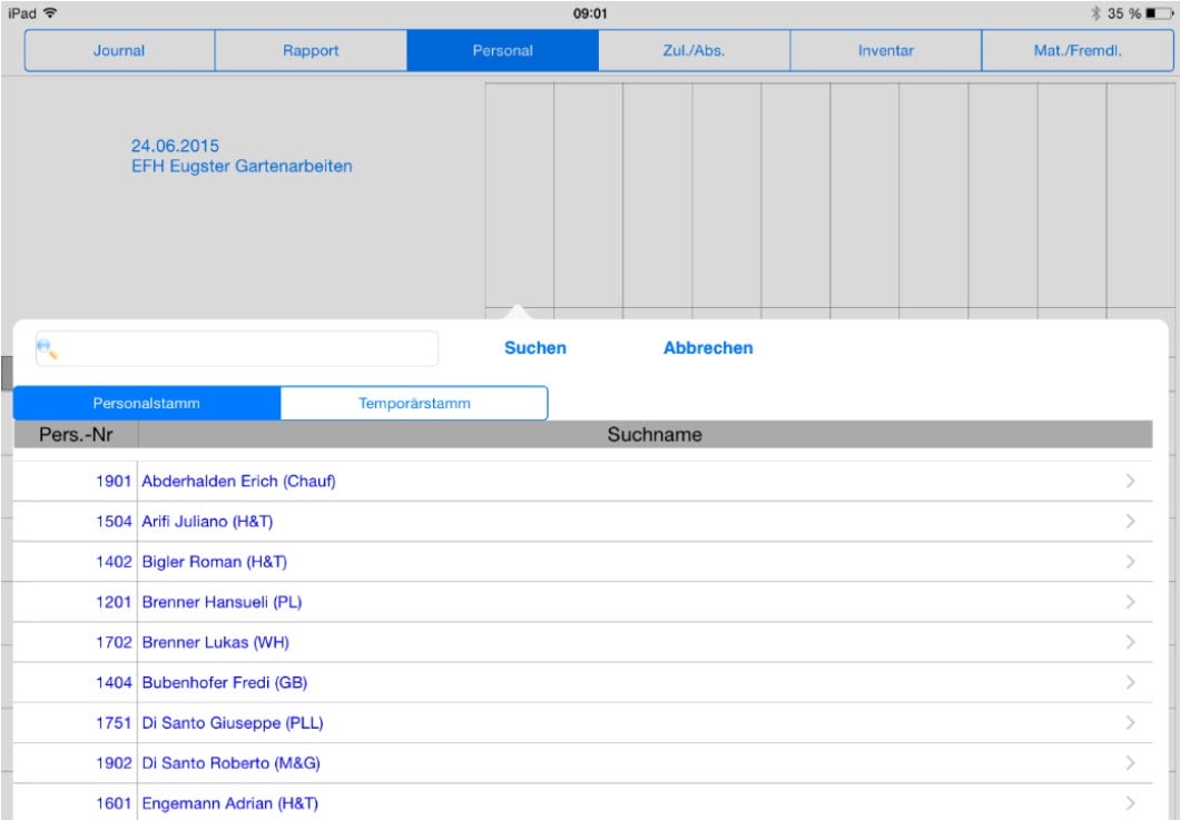 screenshot base de donnée
