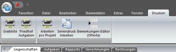 Screenshot Auswertungen und Übersichten