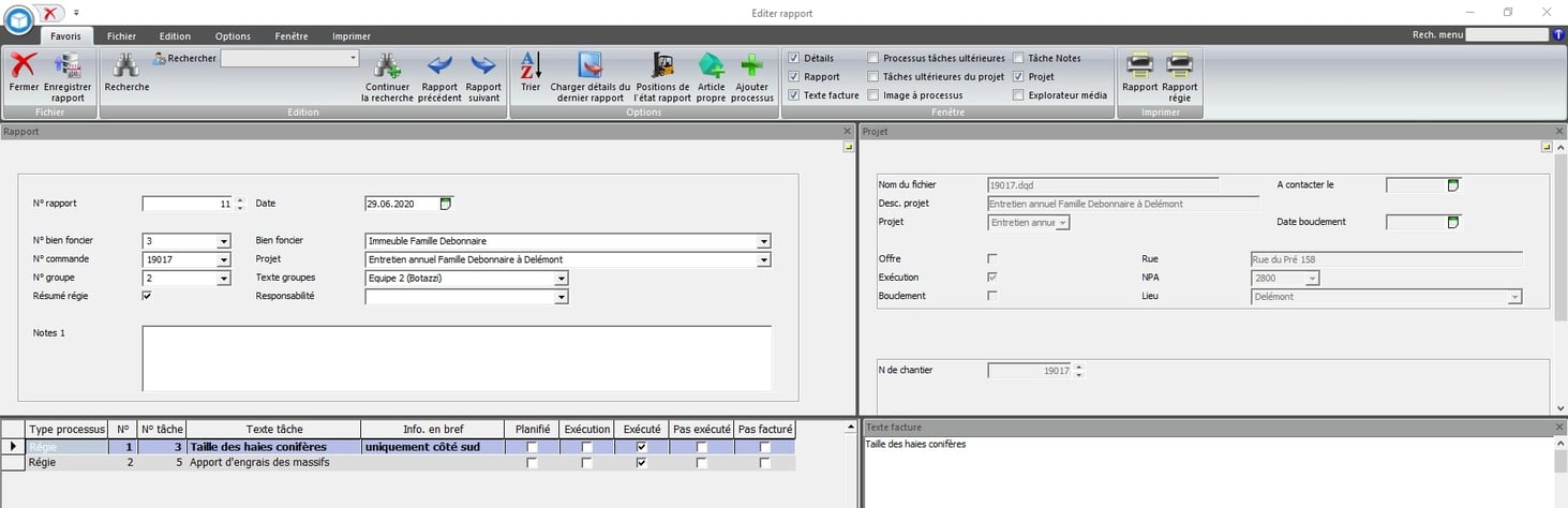 Screenshot Software modèle de description
