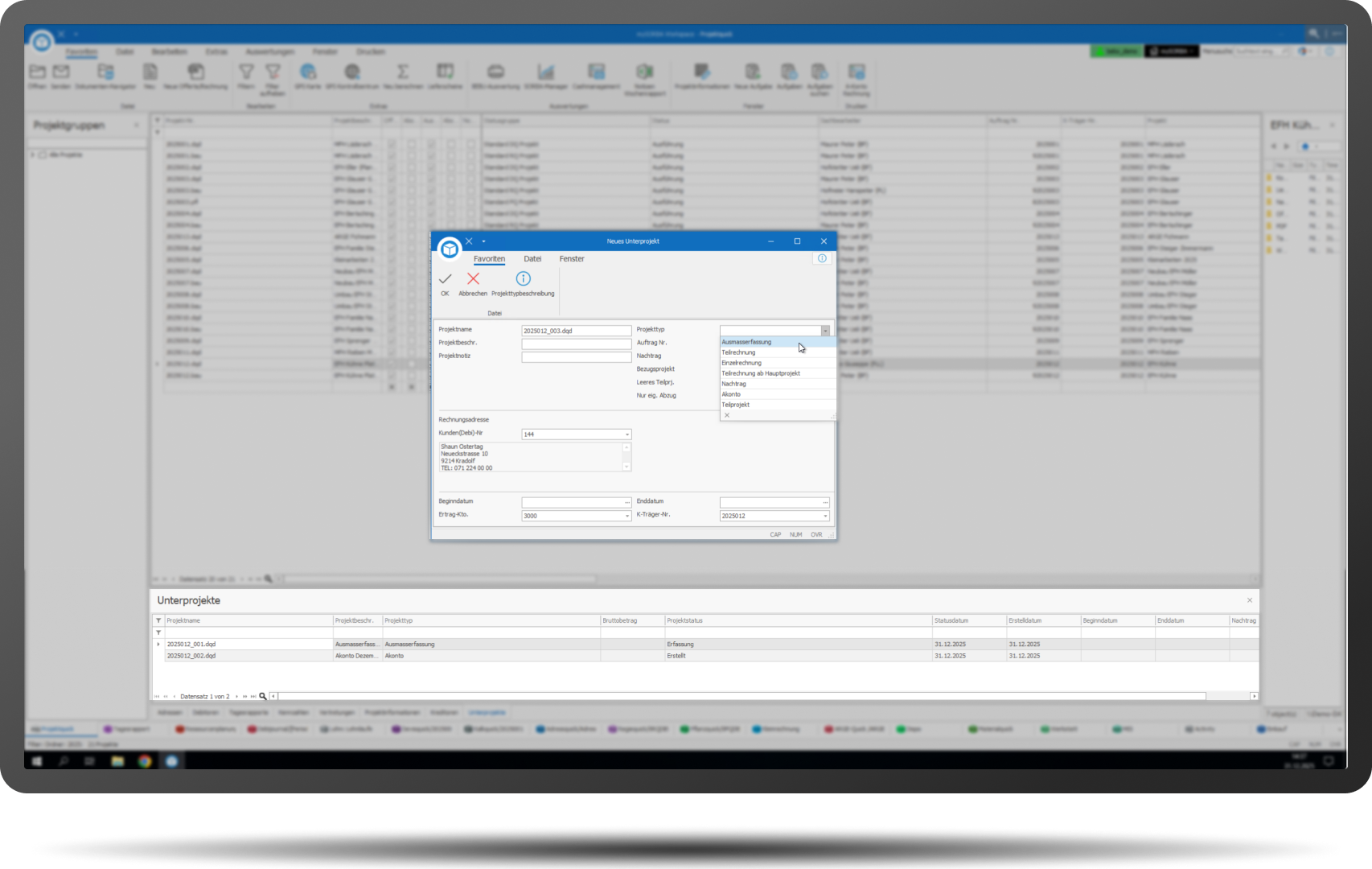 NPK-Leistungsverzeichnisse Unterprojekte mit Rahmen